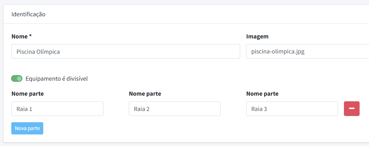 Exemplo de identificação de ativo no Reservz.