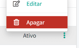 Opções de apagar um projeto.