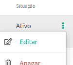 Opções de edição de um projeto